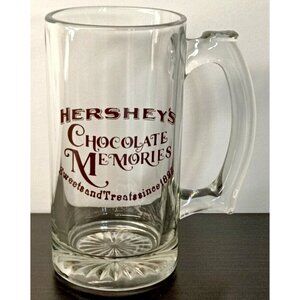 Vintage Hershey’s Chocolate Memories Glass Stein Coffee Beer Tea